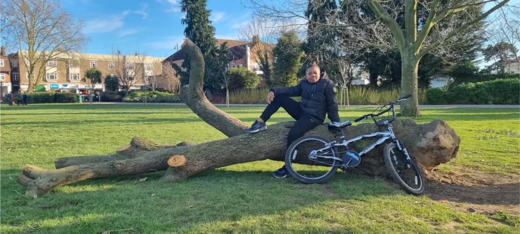 a boy and bis bike